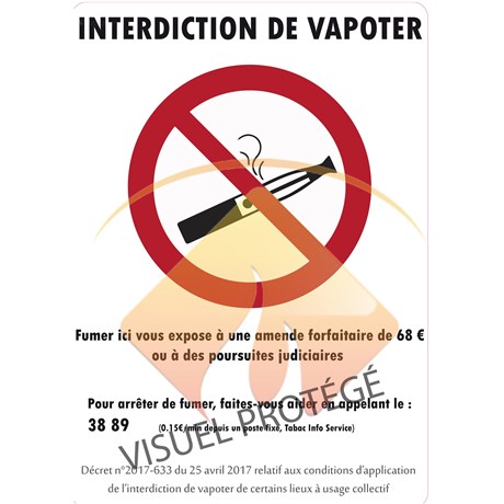 Sticker "interdiction de vapoter" Format A5