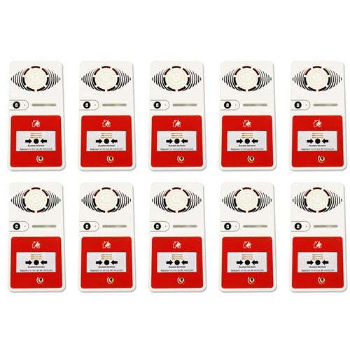 Pack de 10 alarmes incendie Type 4 avec Flash - NF S32-001 classe B