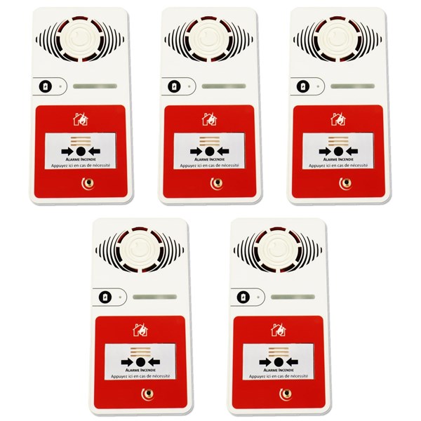 Alarme Incendie Type 4 Autonome - Détecteur Avec Déclencheur Manuel Et Sirène