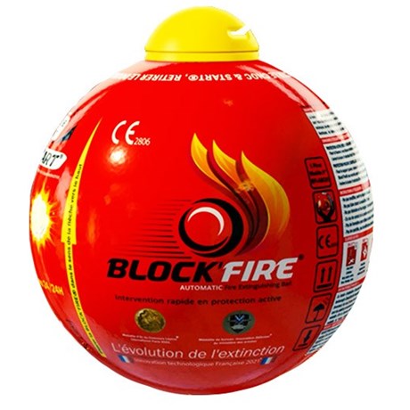 Boule extinctrice Block Fire - Système "Choc and Start"