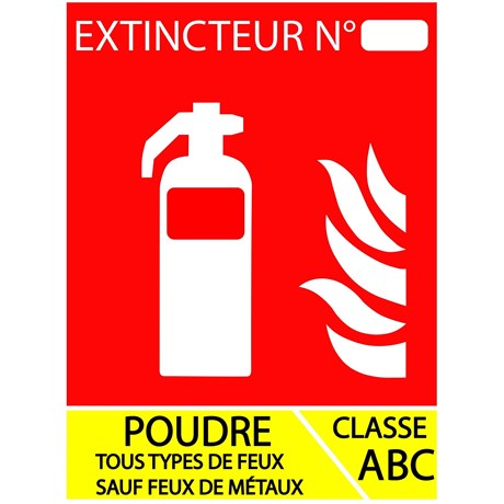 Lot de 50 Panneaux extincteur poudre ABC 100 x 150 mm