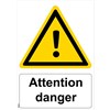 Panneau "Attention danger" - PVC A5
