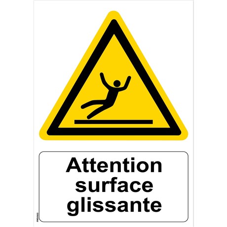 Panneau "Attention surface glissante" - PVC A5