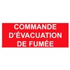 Panneau "Commande d’évacuation de fumée" PVC - 200x80 mm