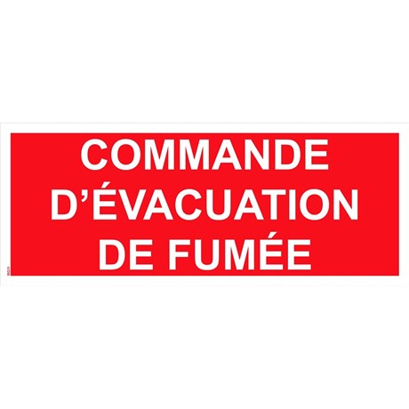 Panneau "Commande d’évacuation de fumée" PVC - 200x80 mm