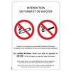 Panneau "Interdiction de fumer et vapoter" - PVC A4