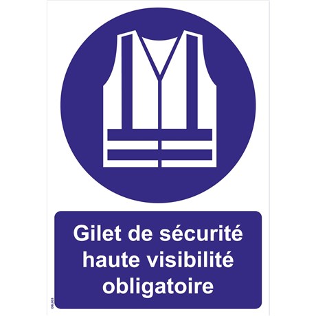 Panneaux "Gilet de sécurité haute visibilité obligatoire" - PVC A5