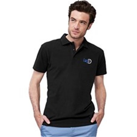 5 polos personnalisés noirs - Taille XXL - Flocage cœur