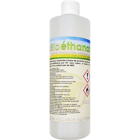 Bio éthanol pour cheminée - Bouteille de 125 ml